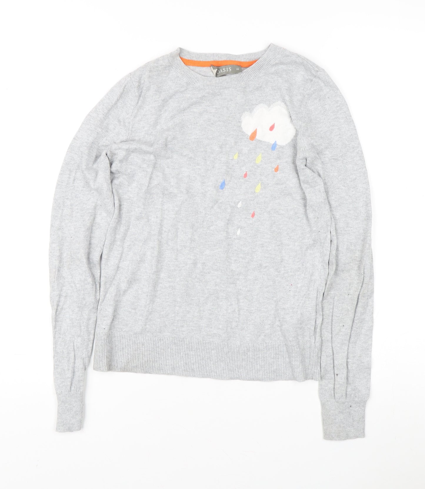 Oasis Women's Grey XS Pullover Jumper, Nature Theme