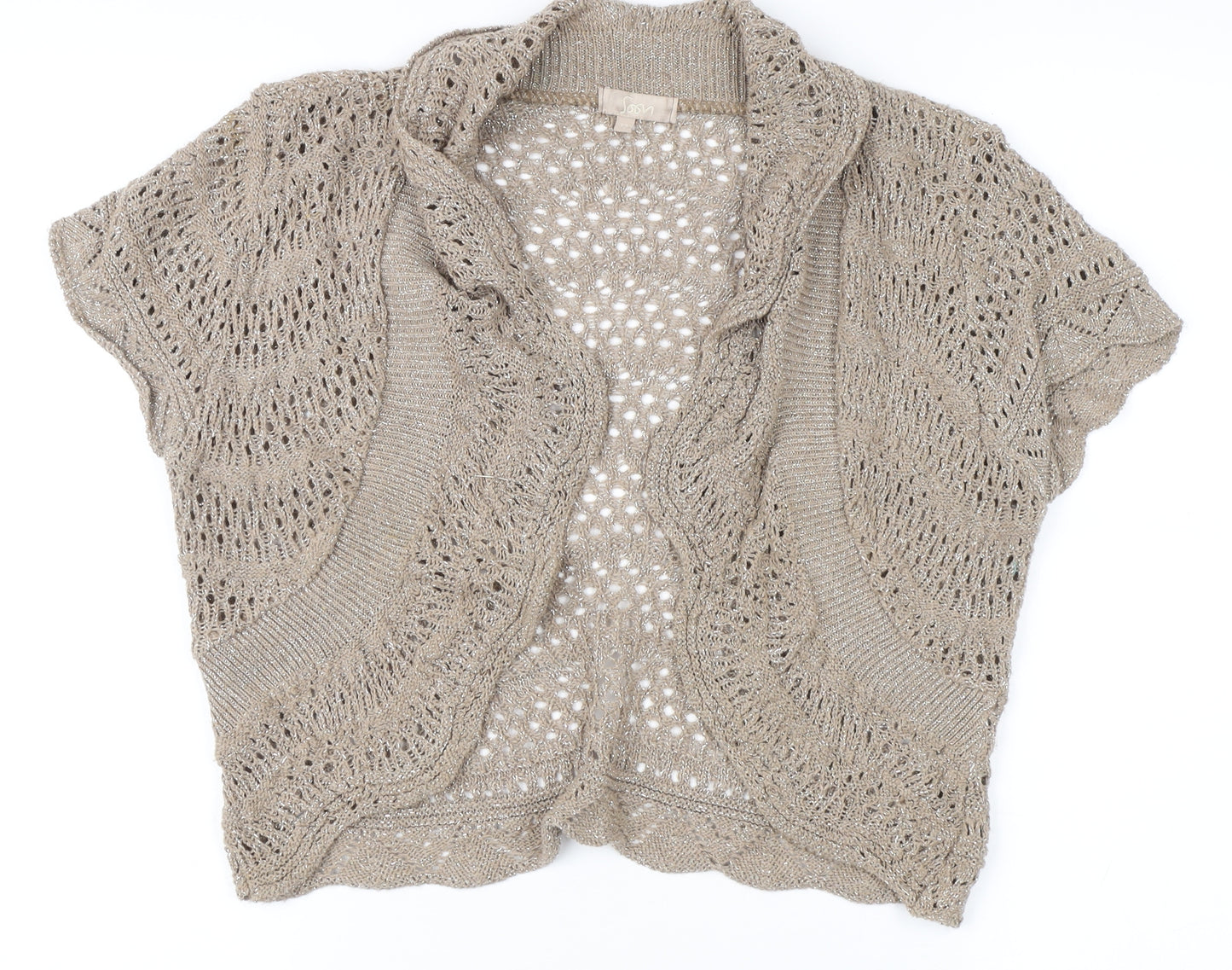 Soon Women's Beige Shrug Knit Cotton Size 12