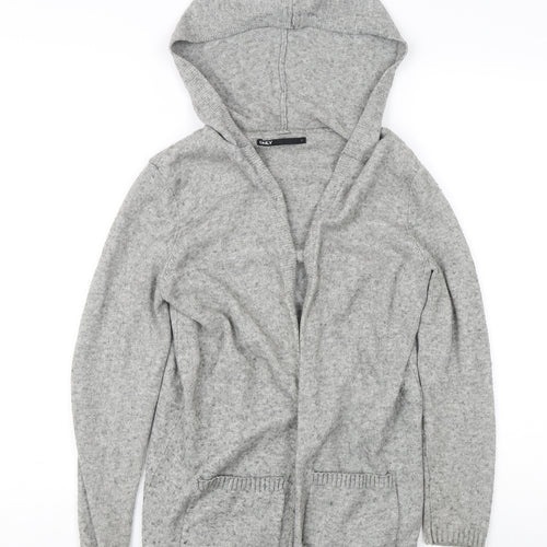 ONLY Women's Grey Hooded Cardigan XS