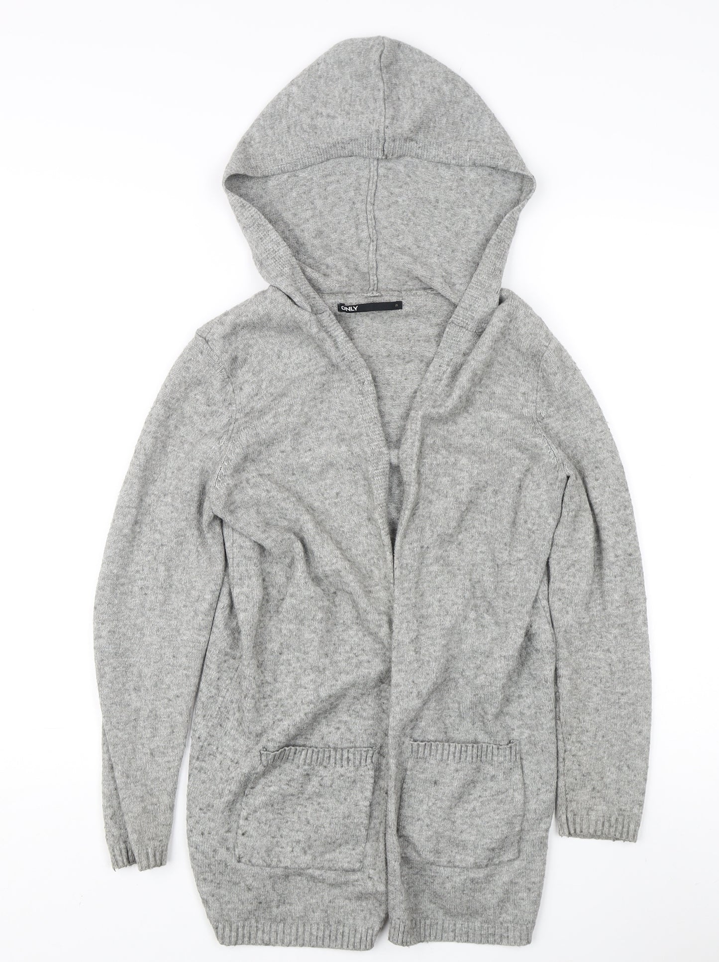 ONLY Women's Grey Hooded Cardigan XS