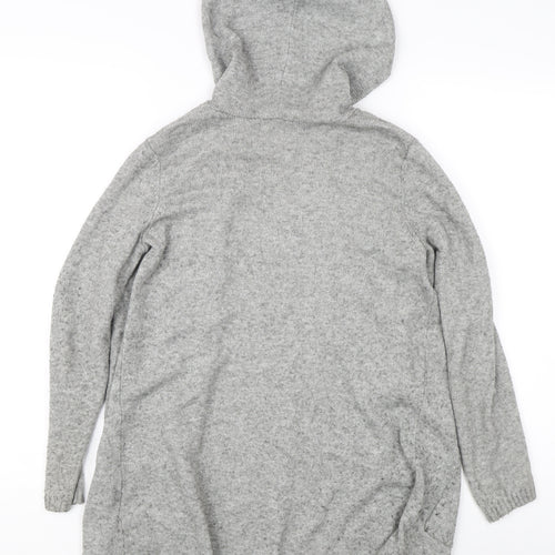 ONLY Women's Grey Hooded Cardigan XS