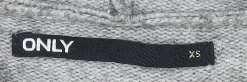 ONLY Women's Grey Hooded Cardigan XS