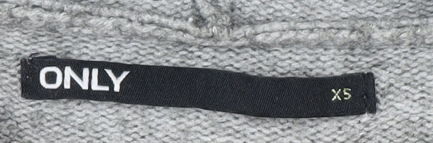 ONLY Women's Grey Hooded Cardigan XS