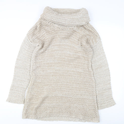 Topshop Women's Beige Open-Knit Jumper, Size 8