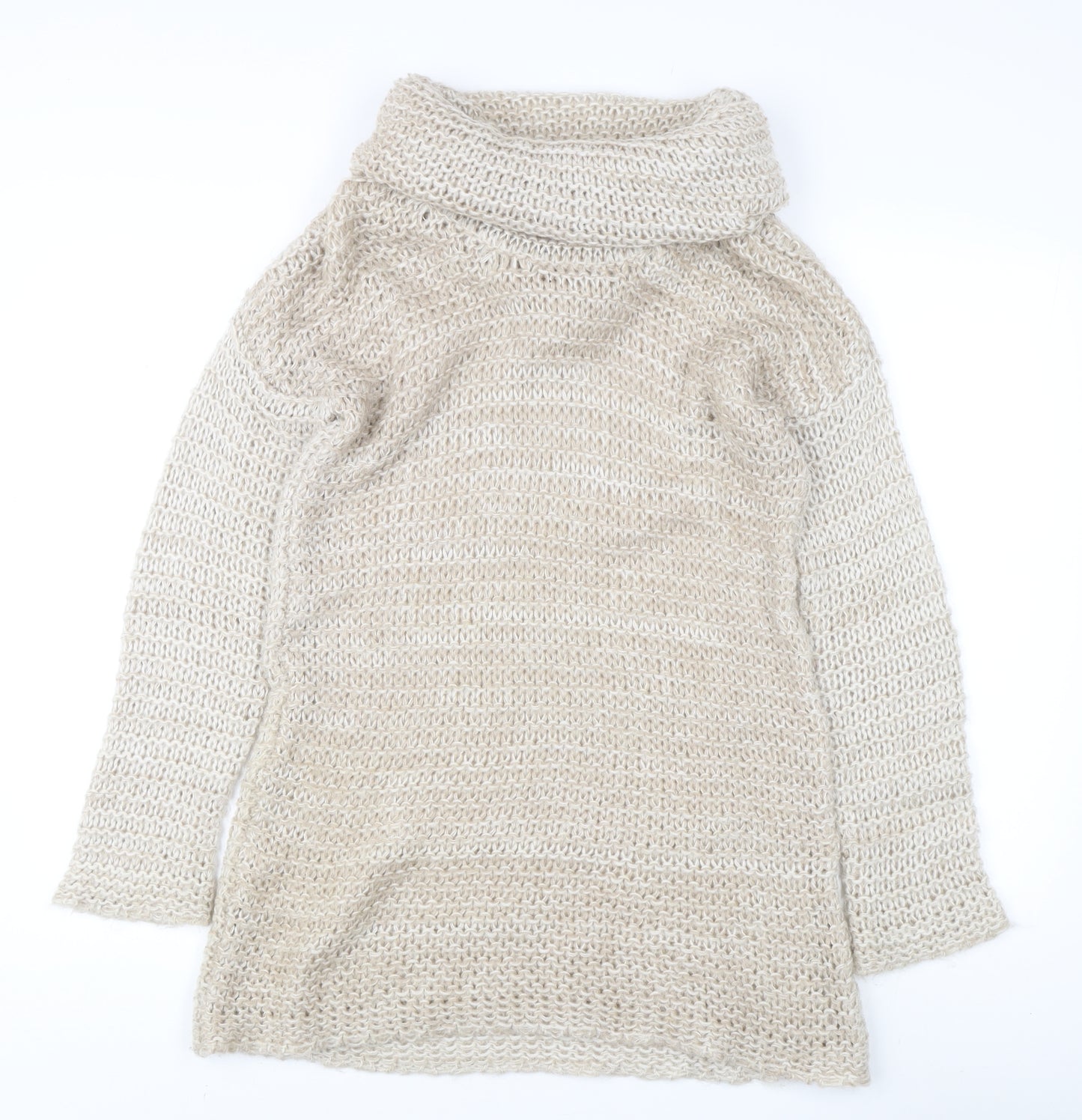 Topshop Women's Beige Open-Knit Jumper, Size 8