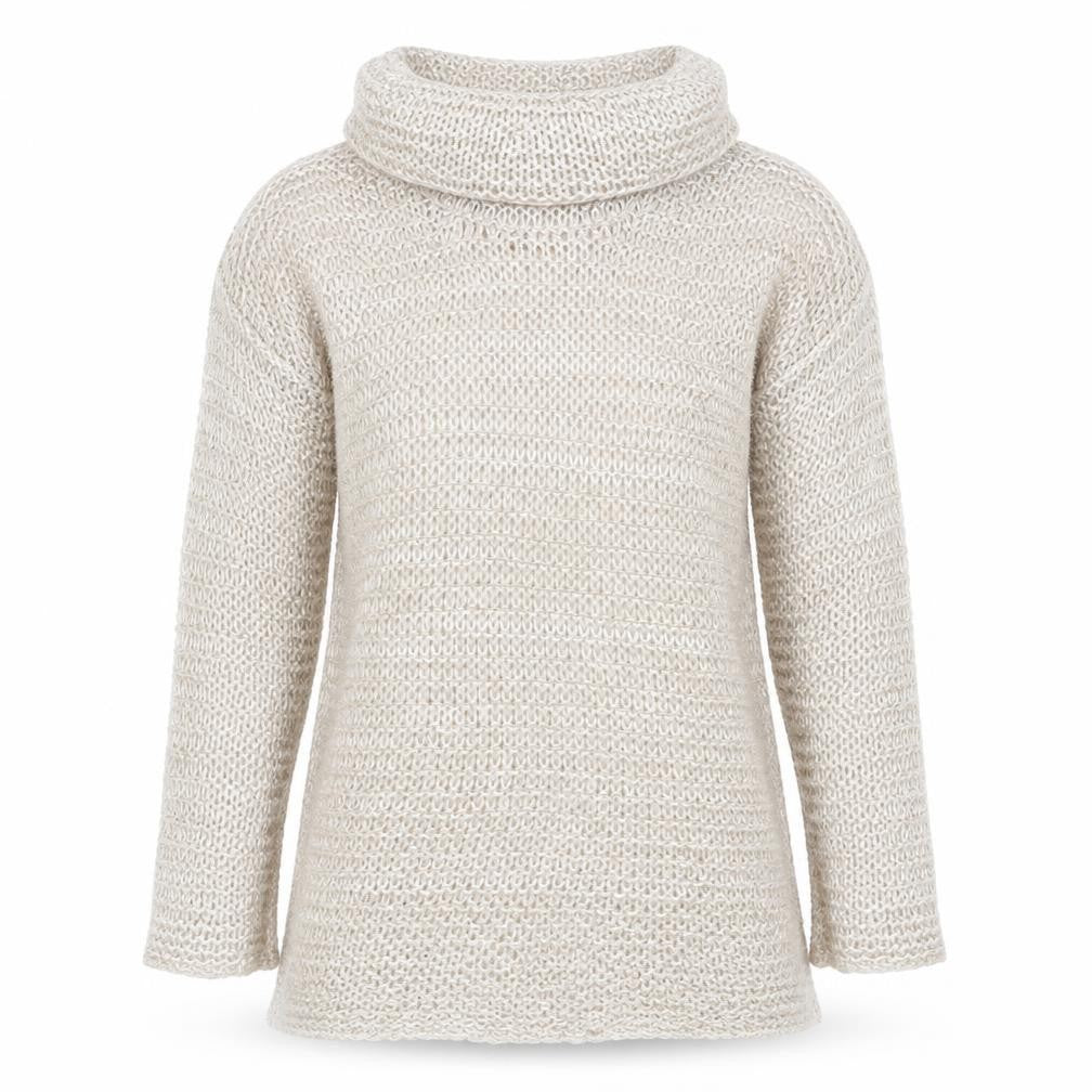 Front view of Topshop Women's Beige Open-Knit Jumper, size 8