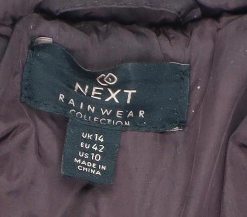 Next Women's Brown Quilted Long Belted Coat Size 14