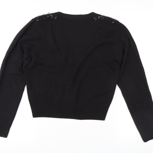 Marks and Spencer Women's Black Embroidered Cardigan Size 8