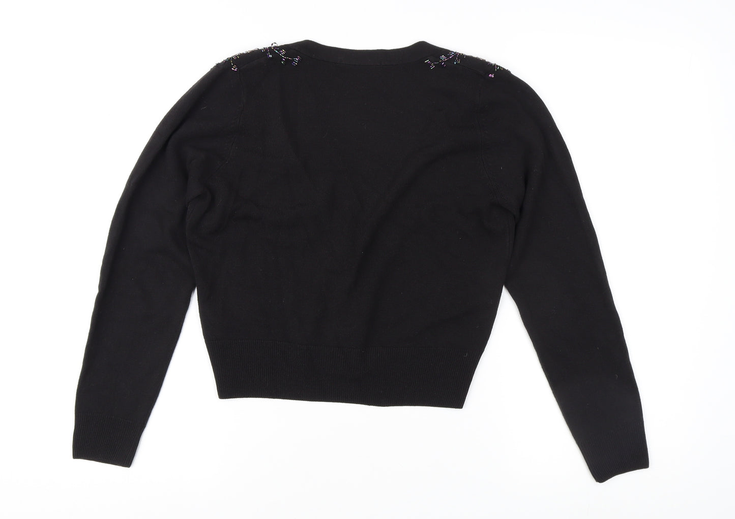 Marks and Spencer Women's Black Embroidered Cardigan Size 8