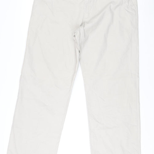 Banana Republic Men's Beige Chino Relaxed Fit Trousers