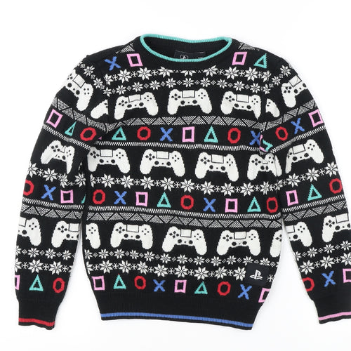 PlayStation Boys Black Pullover Jumper 8-9 Years Graphic Winter