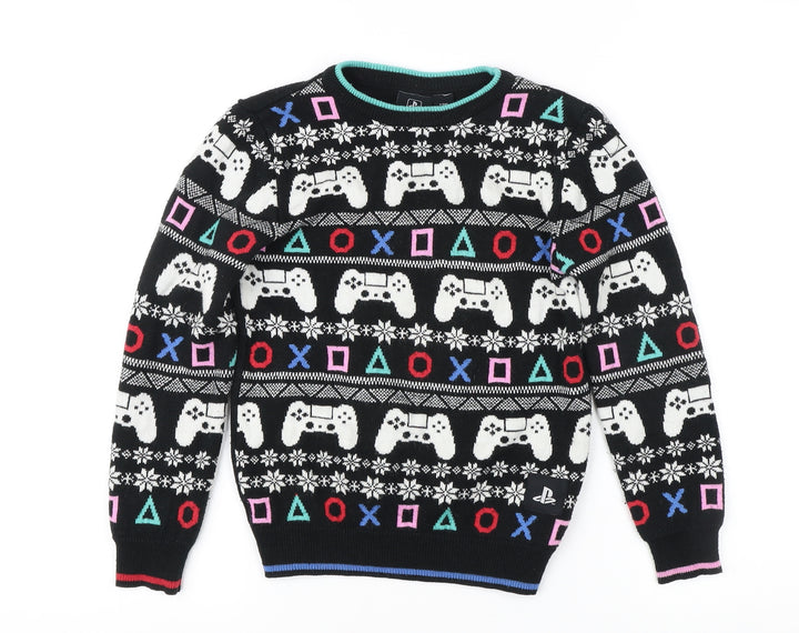 PlayStation Boys Black Pullover Jumper 8-9 Years Graphic Winter