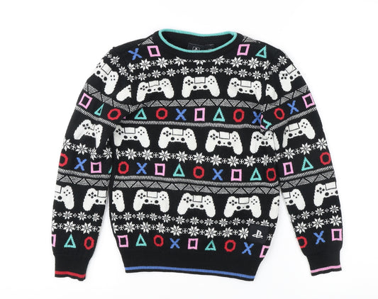 PlayStation Boys Black Pullover Jumper 8-9 Years Graphic Winter