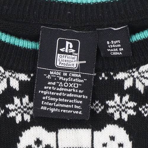 PlayStation Boys Black Pullover Jumper 8-9 Years Graphic Winter