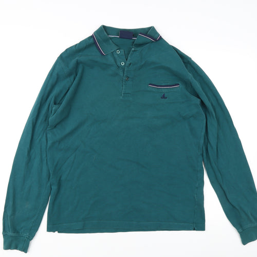 Navy Sail Men's XL Green Collared Long Sleeve Shirt