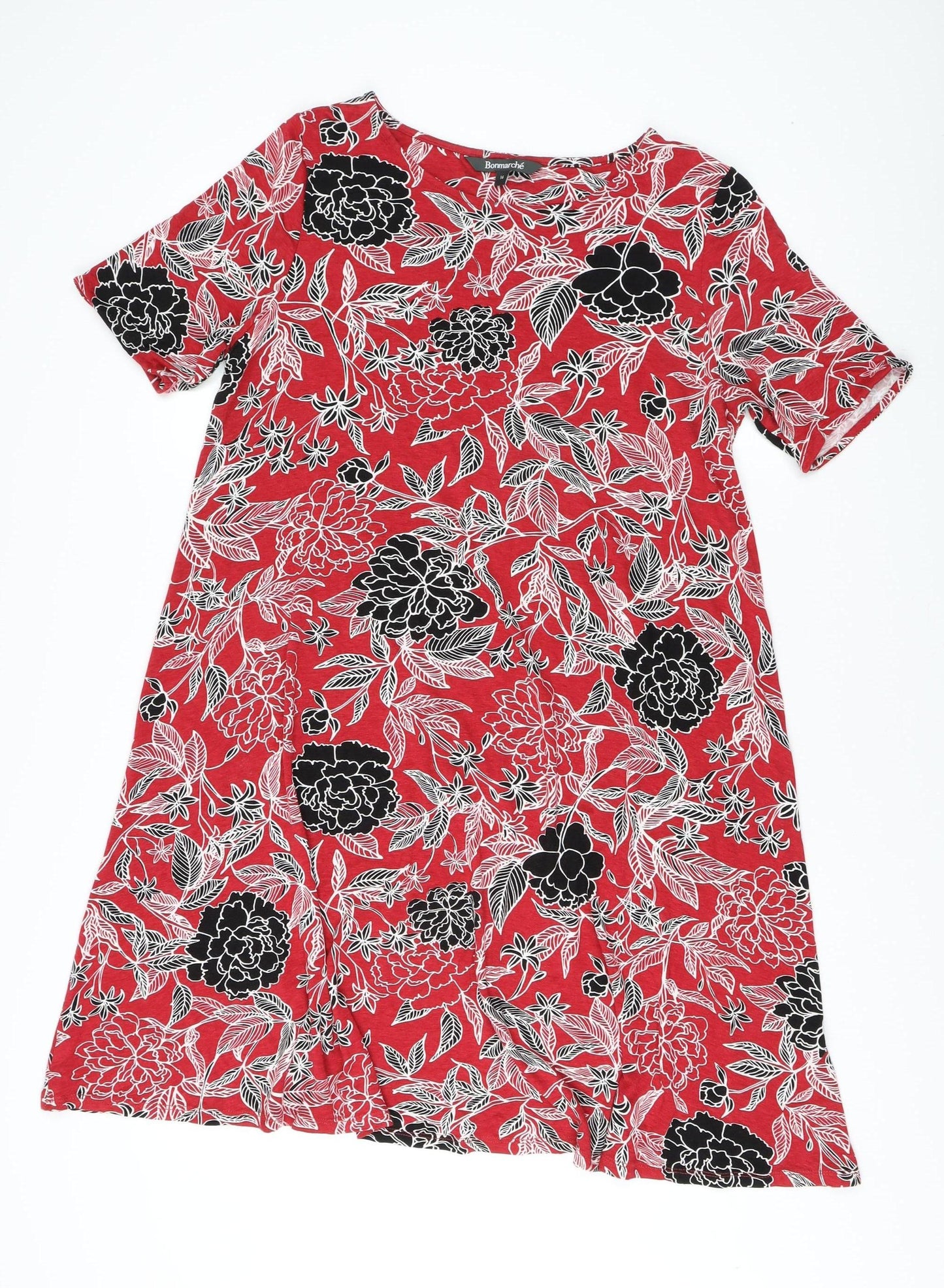Bonmarché Women's Red Floral Dress Size 16