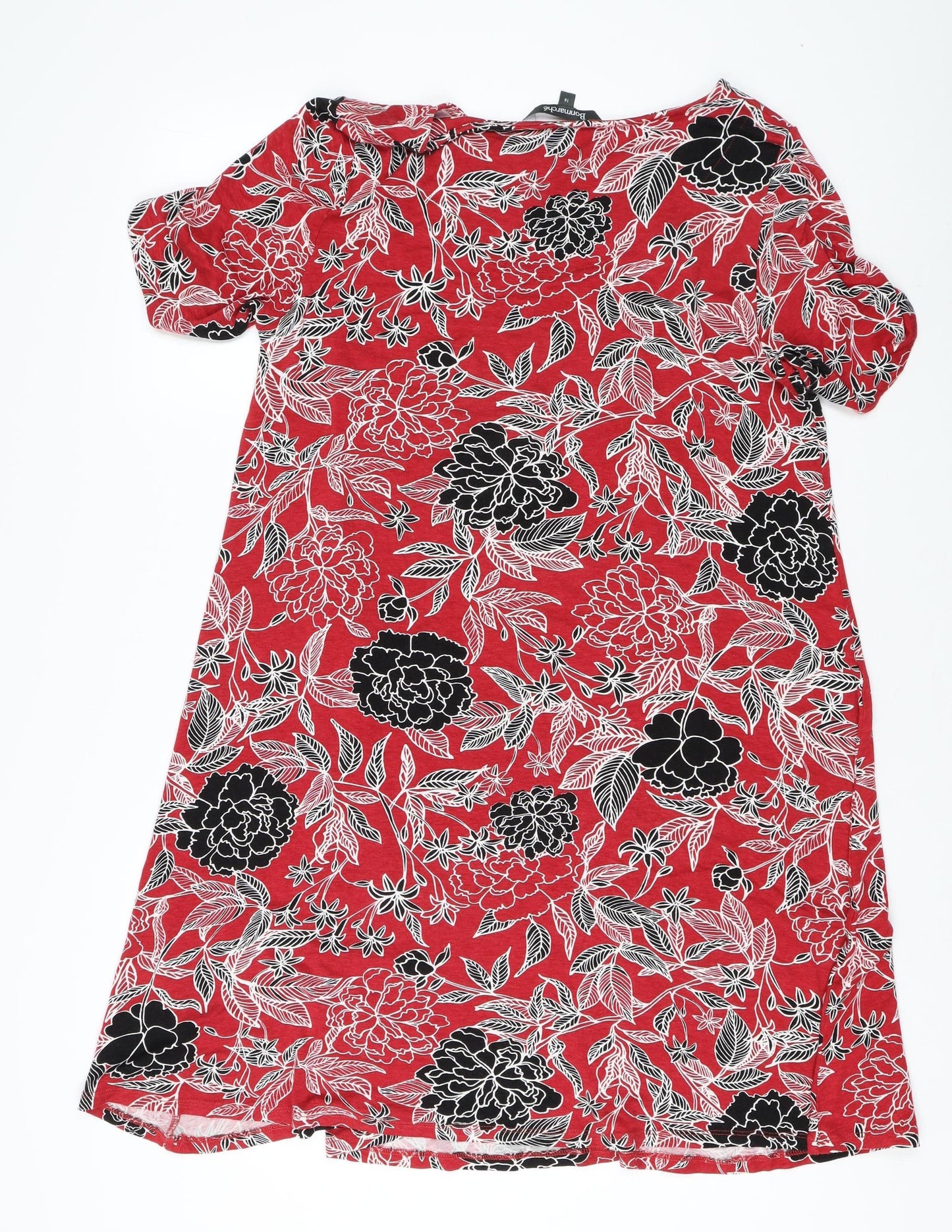 Bonmarché Women's Red Floral Dress Size 16