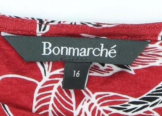 Bonmarché Women's Red Floral Dress Size 16