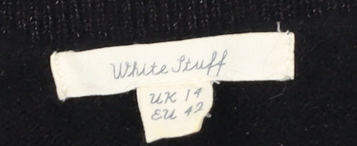 White Stuff Women's Black V-Neck Vest Size 14