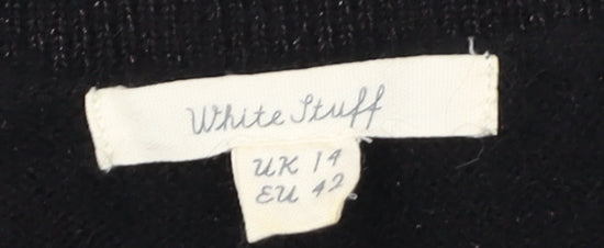 White Stuff Women's Black V-Neck Vest Size 14