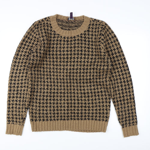 Long Tall Sally Women's Black Beige Houndstooth Jumper