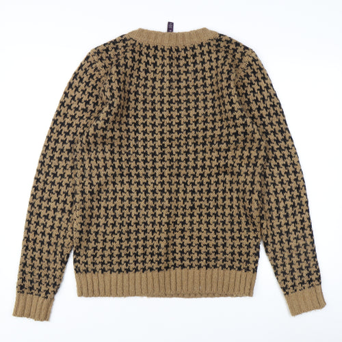 Long Tall Sally Women's Black Beige Houndstooth Jumper