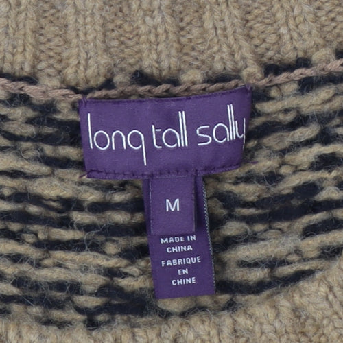 Long Tall Sally Women's Black Beige Houndstooth Jumper