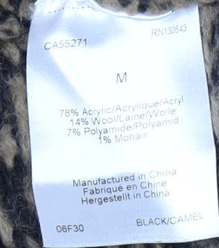 Long Tall Sally Women's Black Beige Houndstooth Jumper