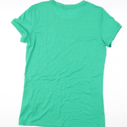 Icebreaker Women's Green Wool Crew Neck T-Shirt - M
