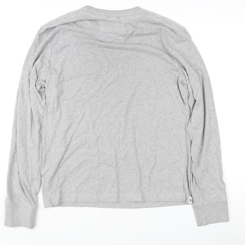 Kingsley Heath Men's Grey L Long Sleeve Cotton T-Shirt