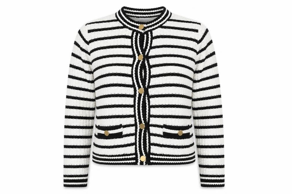 Front view of Next Women's Multicoloured Striped Cardigan L