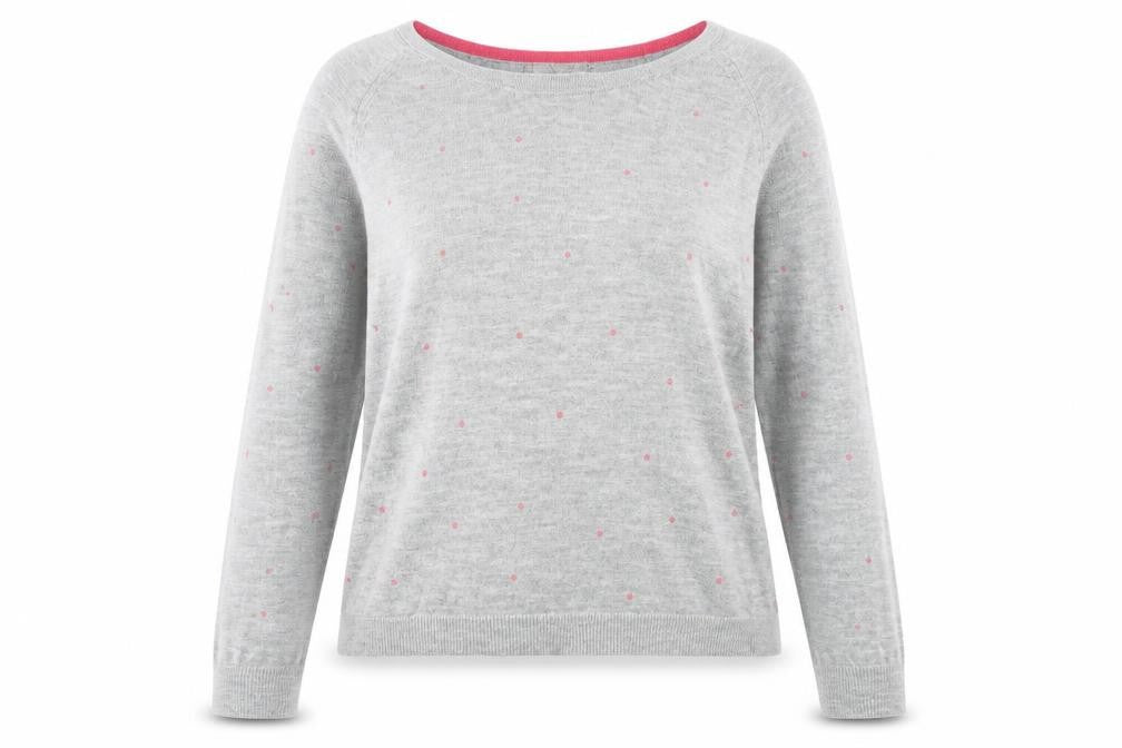 Front view of Waste Stuff Women’s Grey Pullover, size UK 12, Cotton Linen