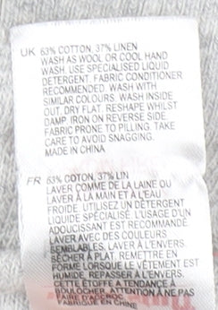 Waste Stuff Women’s Grey Pullover Size 12 Cotton Linen