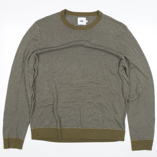 Kin Men's Green 2XL Striped Pullover Jumper
