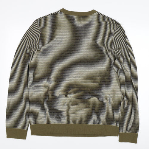 Kin Men's Green 2XL Striped Pullover Jumper
