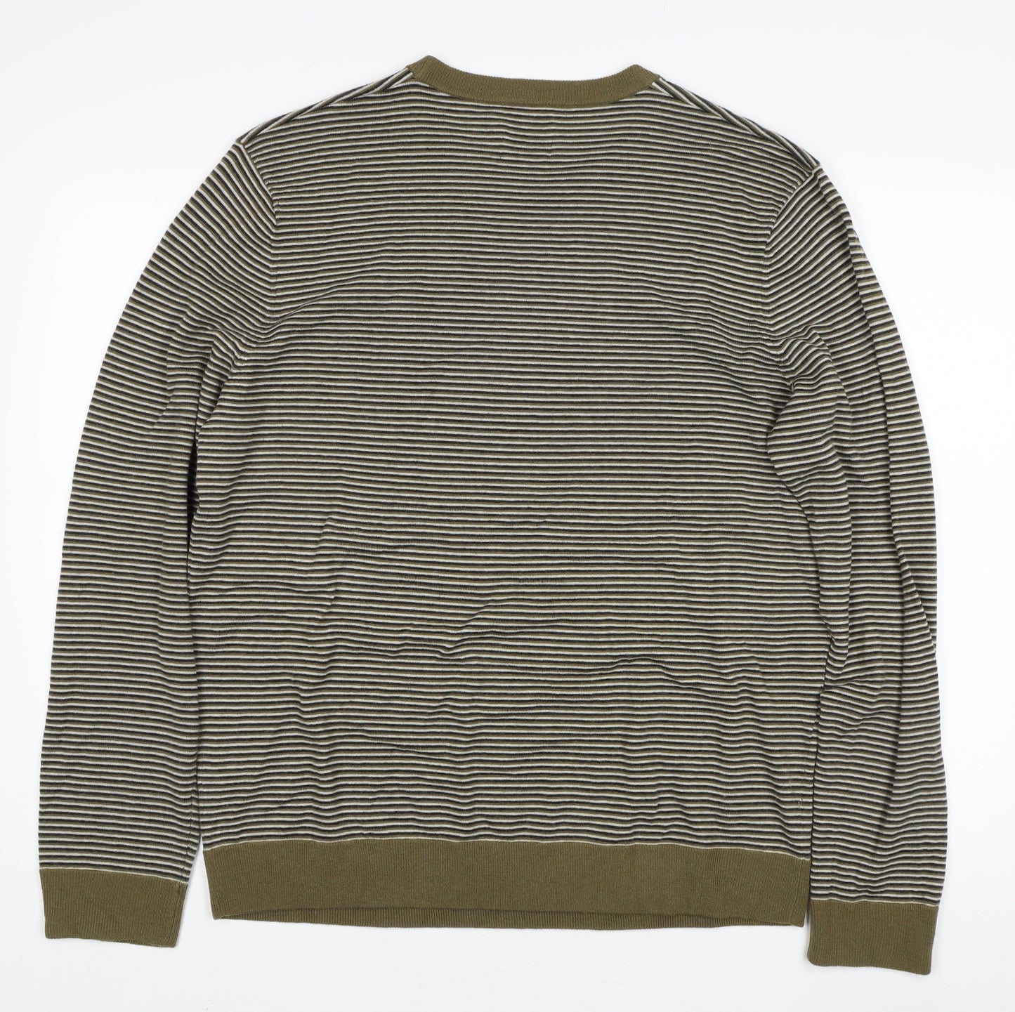 Kin Men's Green 2XL Striped Pullover Jumper