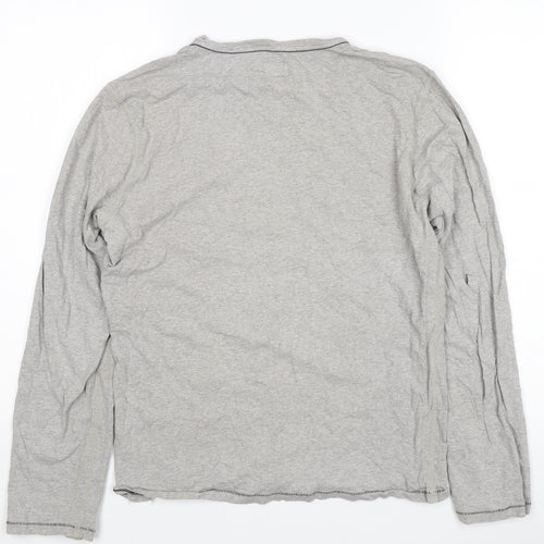 Energie Men's Grey Graphic Long Sleeve T-Shirt M