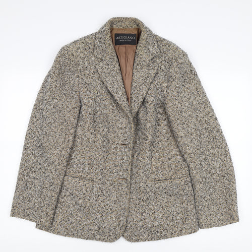 Artigiano Women's Beige Blazer, Size 14, Business Style