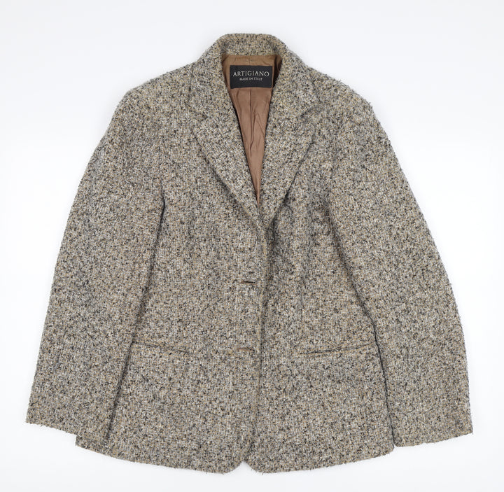Artigiano Women's Beige Blazer, Size 14, Business Style