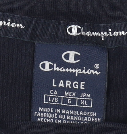 Champion Men's Black Large Crew Neck T-Shirt