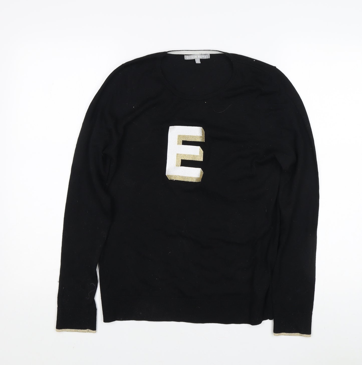 Oliver Bonas Women's Black Pullover Jumper Size S