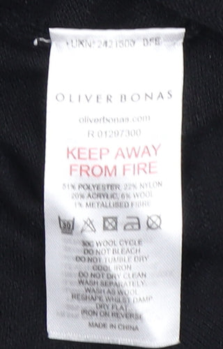 Oliver Bonas Women's Black Pullover Jumper Size S