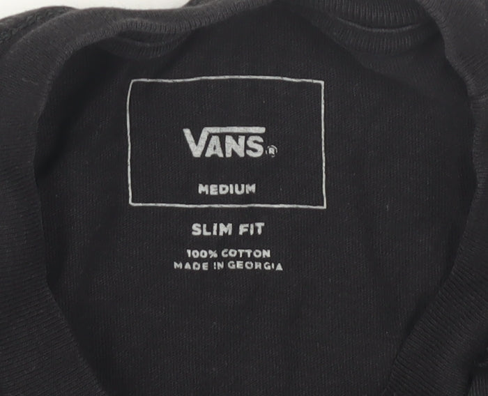 Vans Men's Black Medium Slim Fit Logo T-Shirt