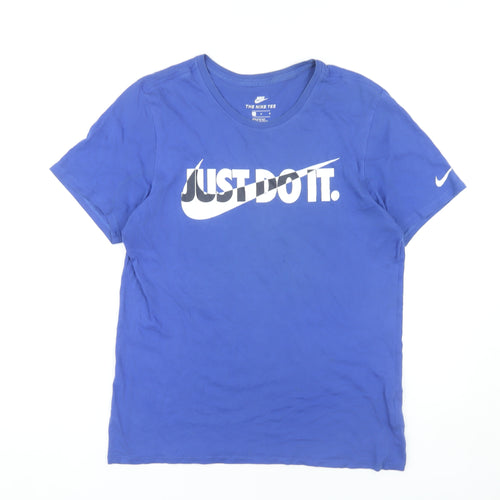 Nike Men's Blue Athletic Fit Graphic T-Shirt M