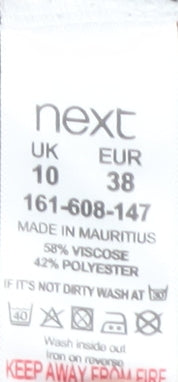 Next Women's White Striped V-Neck T-Shirt Size 10