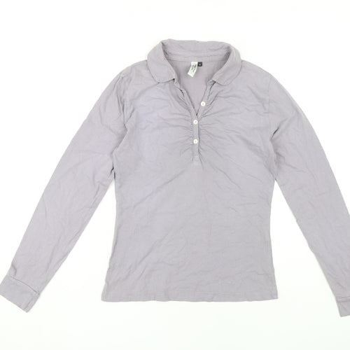 People Tree Women's Grey Polo Top Size 10