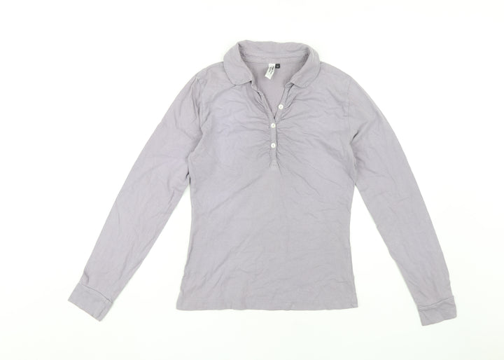 People Tree Women's Grey Polo Top Size 10
