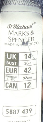 Marks and Spencer Unisex Blue Button-Up Shirt Size 14