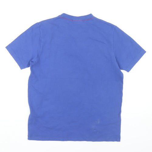 Full Circle Men's Blue V-Neck T-Shirt, Small, Slim Fit