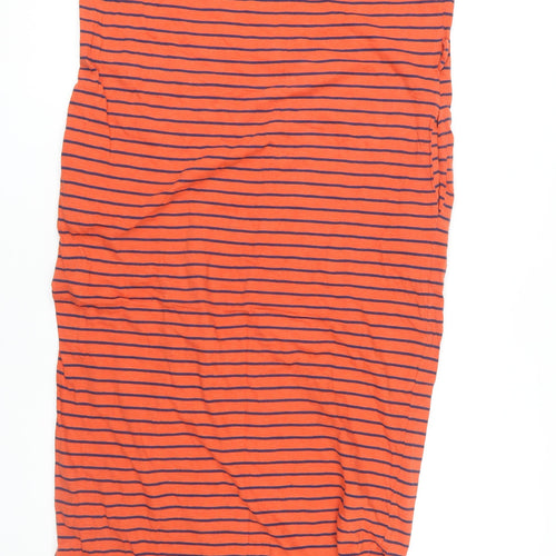 Next Women's Orange Striped Midi T-Shirt Dress Size 16 Tall